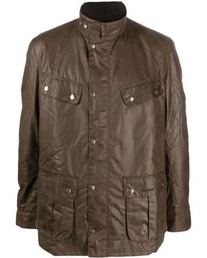 Barbour Press-Stud Crinkled Raincoat - Brown