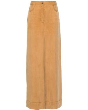 Alberta Ferretti Twill Wide Pants - Natural