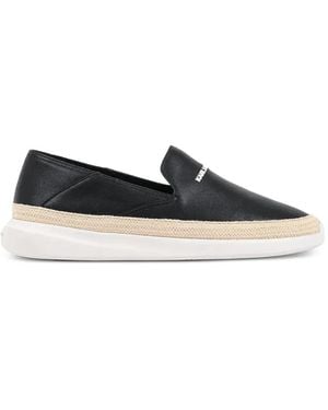 KARL LAGERFELD Logo-Print Braided-Trim Loafers - White