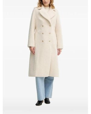 Guess Notched-Lapel Double-Breasted Coat - Natural