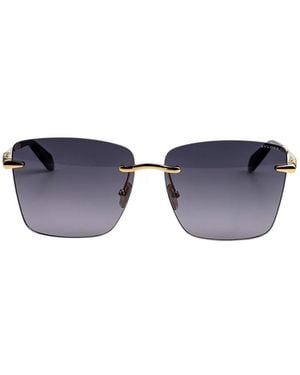 BVLGARI Serpenti Rimless Square-Frame Sunglasses - Metallic