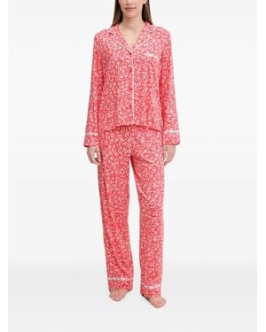 DKNY Floral-Print Pyjama Set - Red