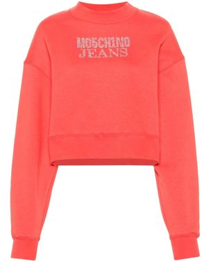 Moschino ラインストーン スウェットシャツ - レッド