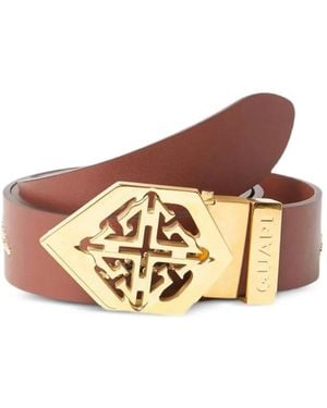 GUAPI Emblem Leopard-Print Belt - Metallic