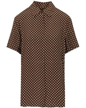 Matteau Polka-Dot Short-Sleeve Shirt - Brown