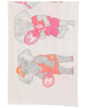 Hemisphere Graphic-Print Scarf - Pink