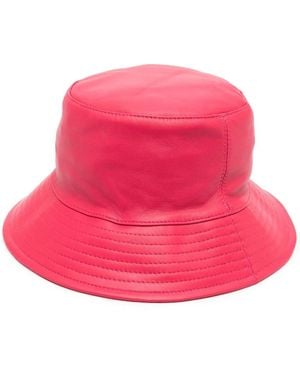 Yves Salomon Tonal-Stitching Bucket Hat - Pink