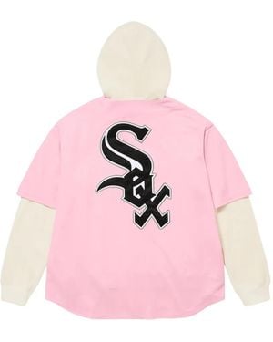 Supreme X Chicago Sox Printed Hoodie - Pink