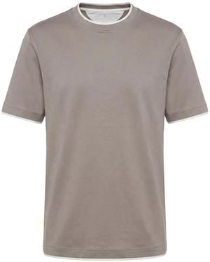 Brunello Cucinelli Layered-Effect T-Shirt - Grey