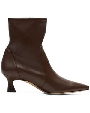 Stuart Weitzman Vinnie Sculptural-Heel Ankle Boots - Brown