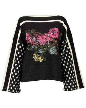 Blugirl Blumarine Jersey Con Motivo Floral - Negro