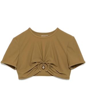 Christopher Esber Ruched Orbit Crop T-Shirt - Natural