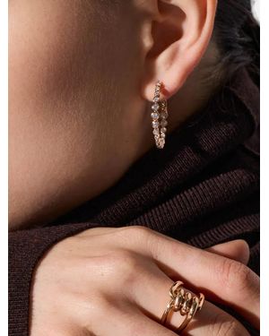 WALTERS FAITH Small Oval Hoop Diamond Earrings - Brown
