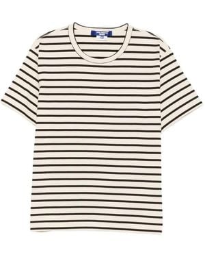 Junya Watanabe Striped Cotton T-Shirt - White