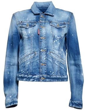 DSquared² Paint-Splatter Jacket - Blue
