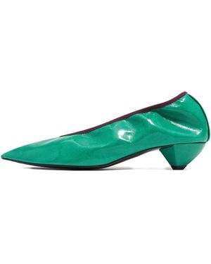 Bimba Y Lola Pointed-Toe Small-Heel Court Shoes - Green