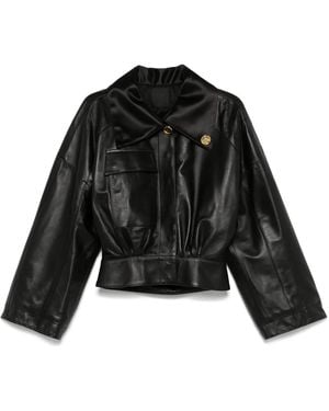 Givenchy Leren Jack Met Verstelbare Kraag - Zwart