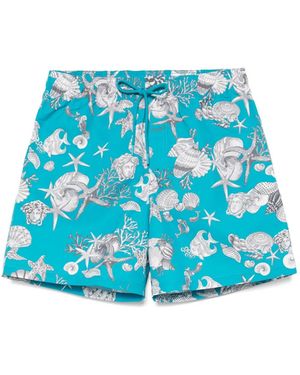 Versace Coral Theatre Swim Shorts - Blue