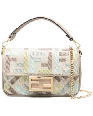 Fendi Mini Baguette Cross Body Bag - Metallic