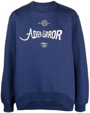 Adererror Logo-Print Long-Sleeve Sweatshirt - Blue