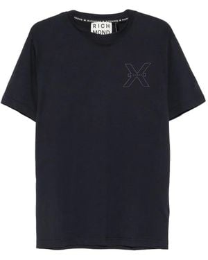 John Richmond Logo-Detail T-Shirt - Blue