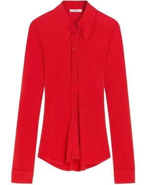 Lemaire Camisa Con Cuello De Cuerda - Rojo