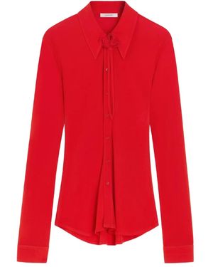 Lemaire Camisa Con Cuello De Cuerda - Rojo