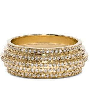 Azlee Stair Case Diamond Ring - Metallic