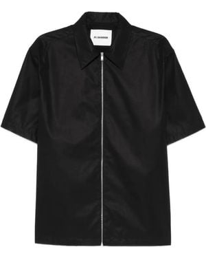 Jil Sander ジップアップ シャツ - ブラック