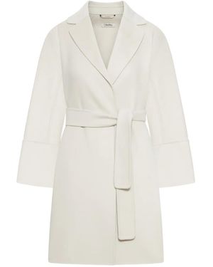 Max Mara Abrigo con cinturón - Blanco