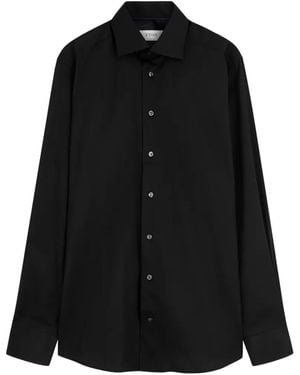Eton Chemise À Boutonnière Sur Le Devant - Black