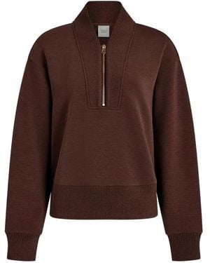 Varley Felpa Con Mezza Zip - Marrone