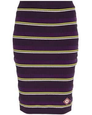 CASABLANCA Pencil Skirt With Pinstripe Pattern - Blue