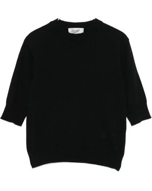 Pence Short-Sleeve Knitted Top - Black