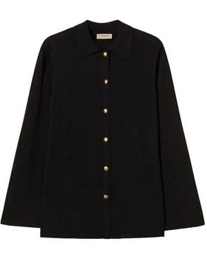 Twinset Knit Shirt With Buttons - Black