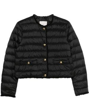 Moncler Fleurs Short Down Jacket - Black