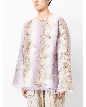 VITELLI Gradient-Effect Knitted Sweater - White