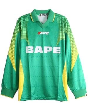 A Bathing Ape Logo-Print Long-Sleeve T-Shirt - Green