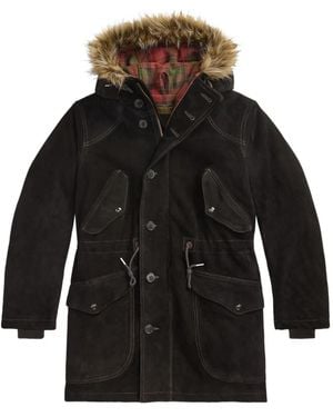 RRL Kapuzenparka Mit Faux-Fur-Besatz - Schwarz