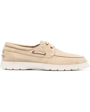 Tod's Suede Boat Shoes - Natural
