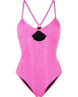 Zadig & Voltaire Snake-Print Cut-Out Swimsuit - Pink