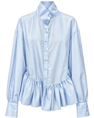 Thelatest Elaine Hemd Mit Rüschensaum - Blau