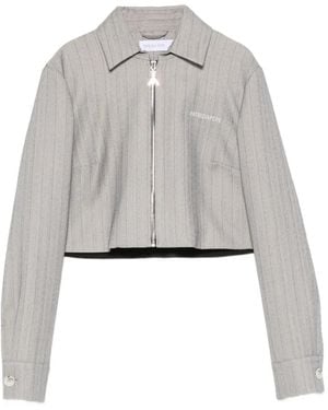 Patrizia Pepe Pinstripe-Pattern Cropped Jacket - White