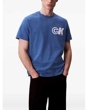 Calvin Klein Logo-Print T-Shirt - Blue