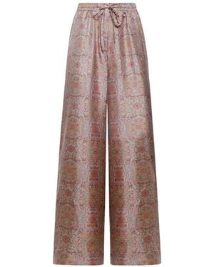 Pierre Louis Mascia Aloe Elasticated Wide-Leg Palazzo Trousers - Brown