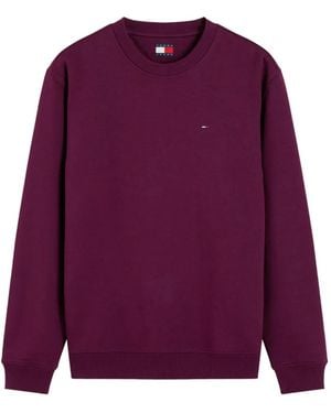 Tommy Hilfiger Logo-Embroidered Crew-Neck Jumper - Purple