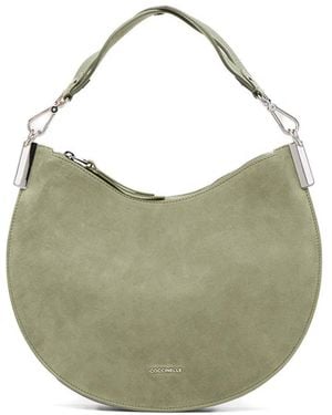 Coccinelle Medium Sunup Suede Shoulder Bag - Green