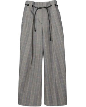 3.1 Phillip Lim Plaid-Pattern Drawstring Trousers - Grey