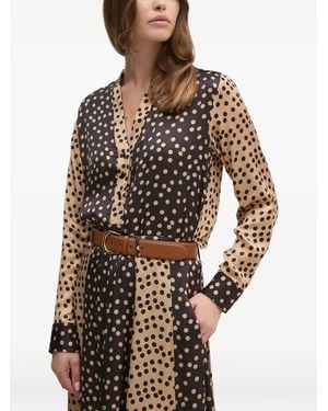 La Petite Francaise Banale Polka-Dot Buttoned Top - Black