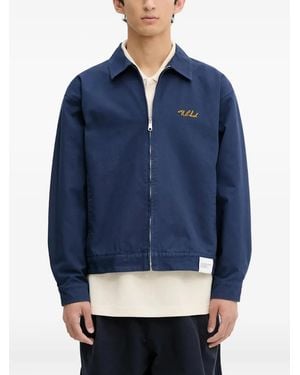 Neighborhood Embroidered Zip-Up Jacket - Blue